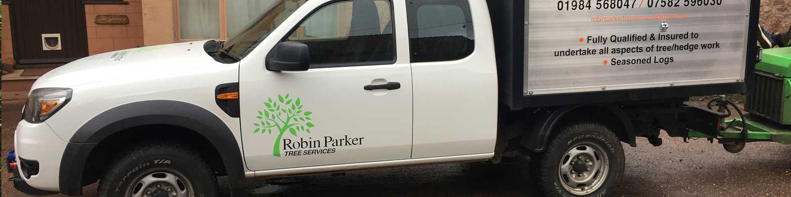 Domestic tree services with Robin Parker Tree Services vehicle